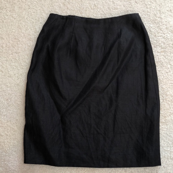 Ann Taylor Studio 100% linen black skirt size 4 - Picture 5 of 6